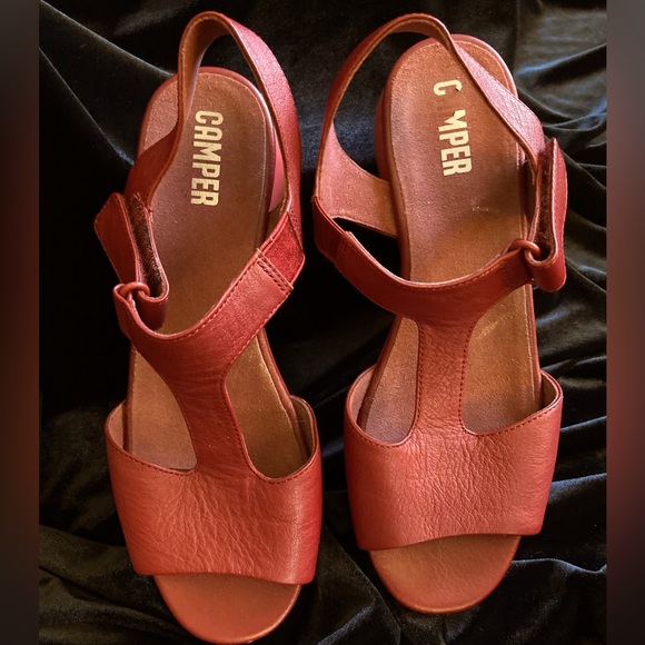 Camper Red Bubble Sandals - Picture 3 of 7